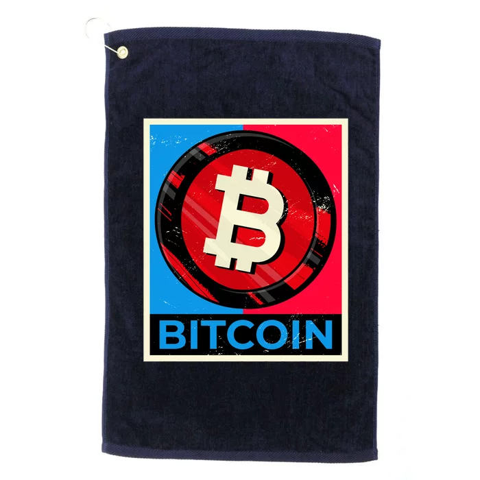 Bitcoin BTC Logo Crypto Currency Moon Hodl Platinum Collection Golf Towel