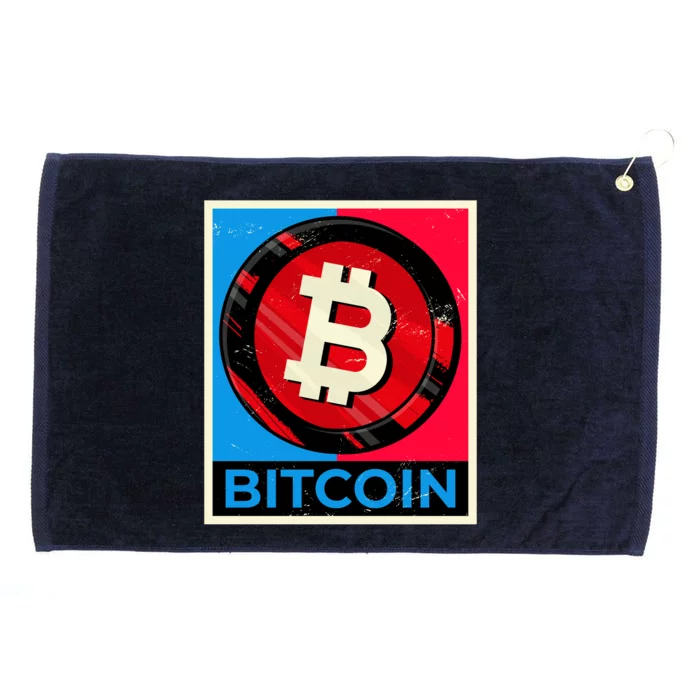 Bitcoin BTC Logo Crypto Currency Moon Hodl Grommeted Golf Towel