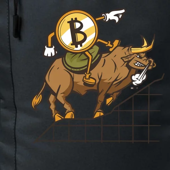 Bitcoin Cartoon Riding Bull Daily Commute Backpack