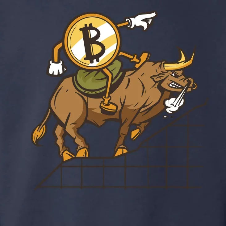 Bitcoin Cartoon Riding Bull Toddler Hoodie