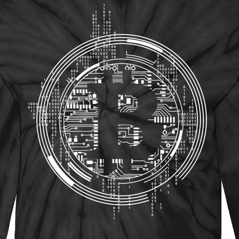 Bitcoin Chip Logo Tie-Dye Long Sleeve Shirt