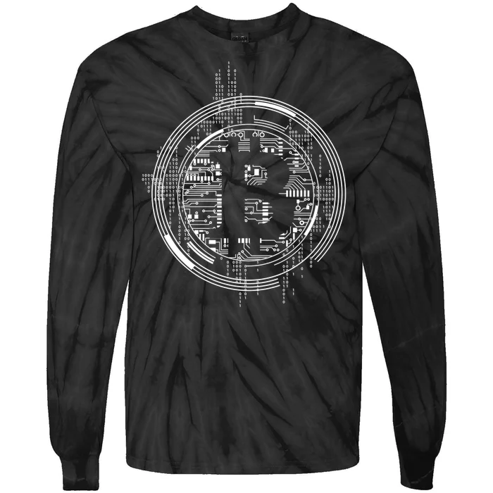 Bitcoin Chip Logo Tie-Dye Long Sleeve Shirt