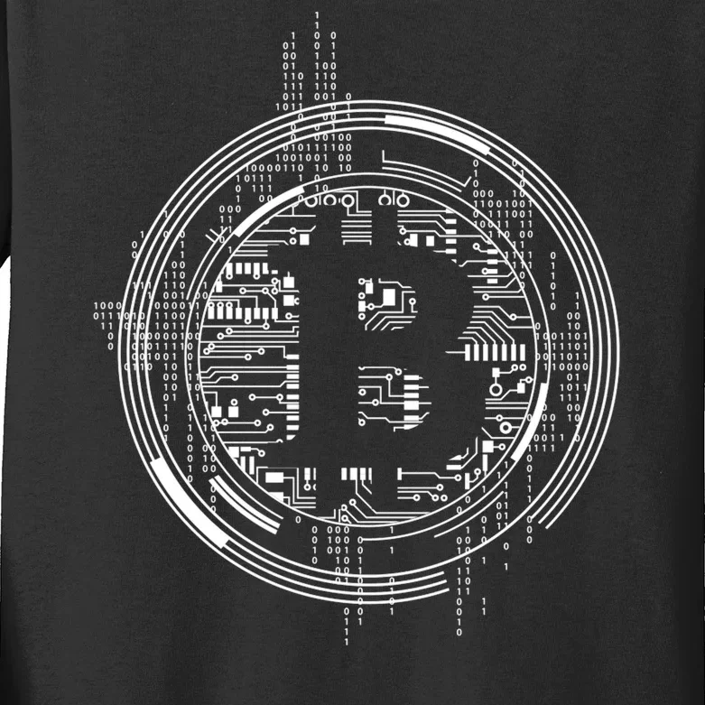 Bitcoin Chip Logo Kids Long Sleeve Shirt