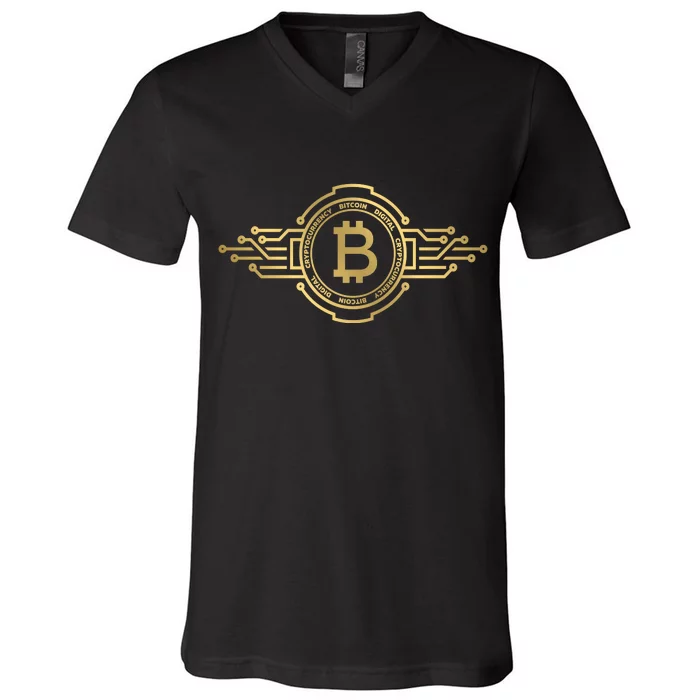 Bitcoin Crypto Coin V-Neck T-Shirt