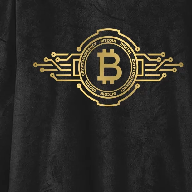 Bitcoin Crypto Coin Hooded Wearable Blanket