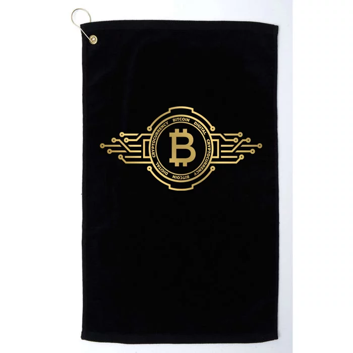 Bitcoin Crypto Coin Platinum Collection Golf Towel