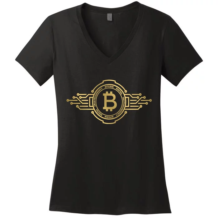 Bitcoin Crypto Coin Women's V-Neck T-Shirt