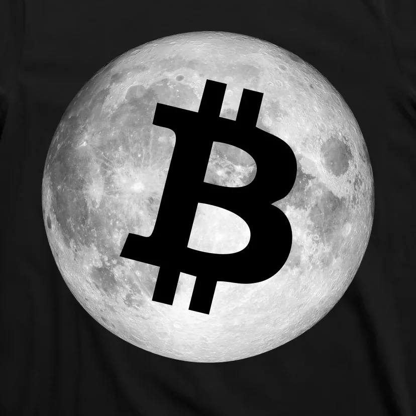 Bitcoin Cryptocurrency Fly Me To The Moon Logo T-Shirt