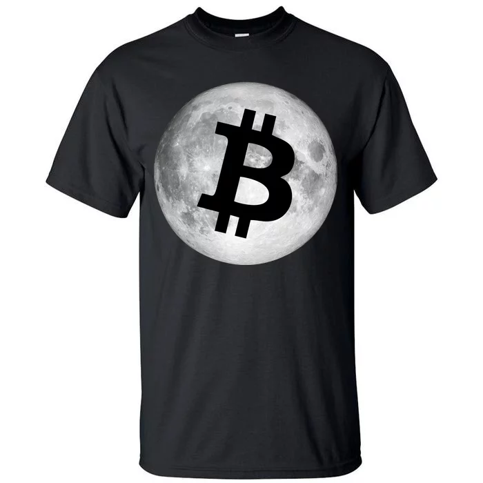 Bitcoin Cryptocurrency Fly Me To The Moon Logo Tall T-Shirt