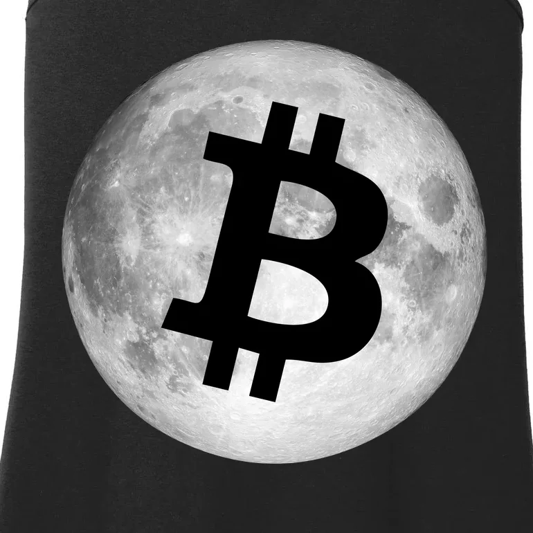 Bitcoin Cryptocurrency Fly Me To The Moon Logo Ladies Essential Tank