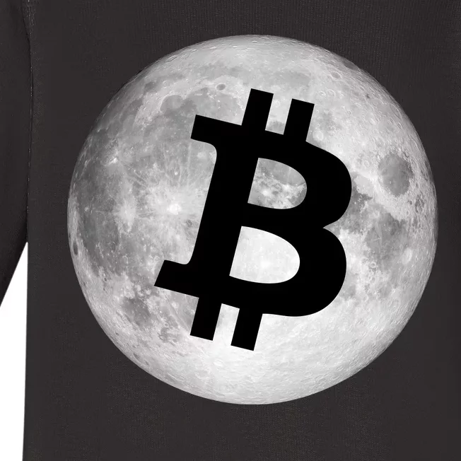 Bitcoin Cryptocurrency Fly Me To The Moon Logo Baby Long Sleeve Bodysuit