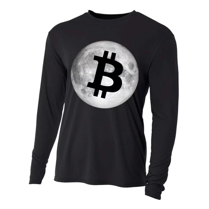 Bitcoin Cryptocurrency Fly Me To The Moon Logo Cooling Performance Long Sleeve Crew