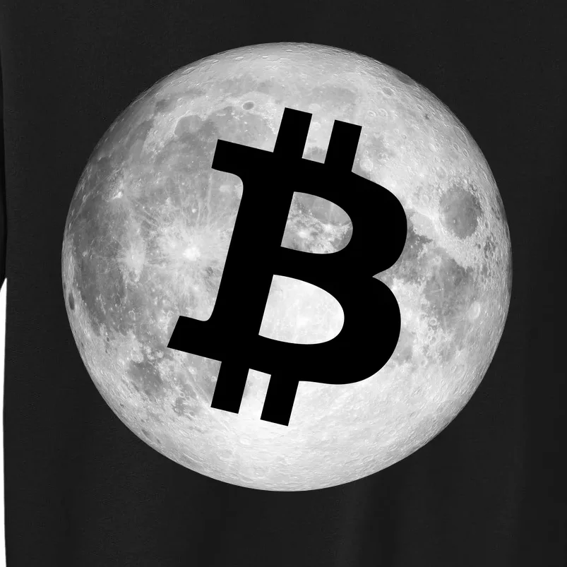 Bitcoin Cryptocurrency Fly Me To The Moon Logo Tall Sweatshirt