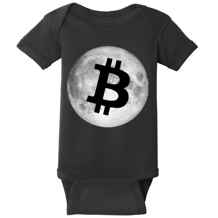 Bitcoin Cryptocurrency Fly Me To The Moon Logo Baby Bodysuit