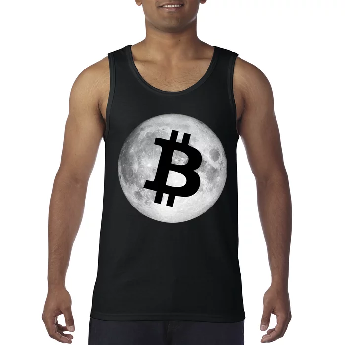 Bitcoin Cryptocurrency Fly Me To The Moon Logo Tank Top