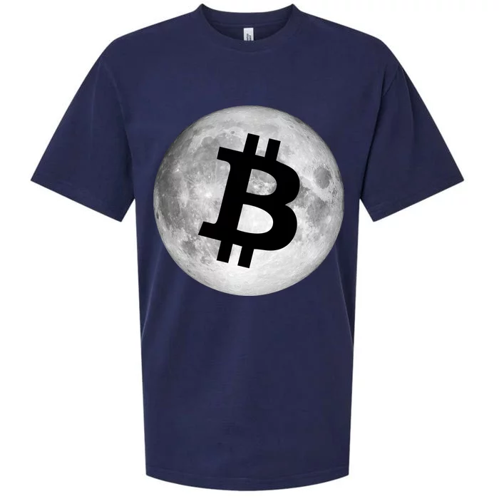 Bitcoin Cryptocurrency Fly Me To The Moon Logo Sueded Cloud Jersey T-Shirt