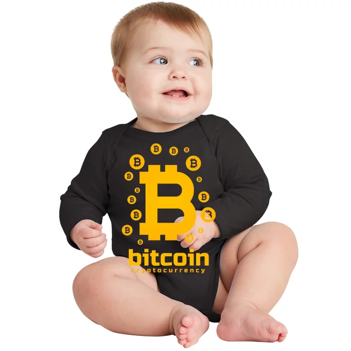 Bitcoin Cryptocurrency Logo Baby Long Sleeve Bodysuit