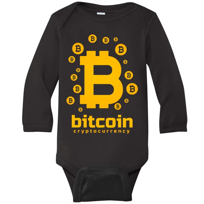 Bitcoin Cryptocurrency Logo Baby Long Sleeve Bodysuit