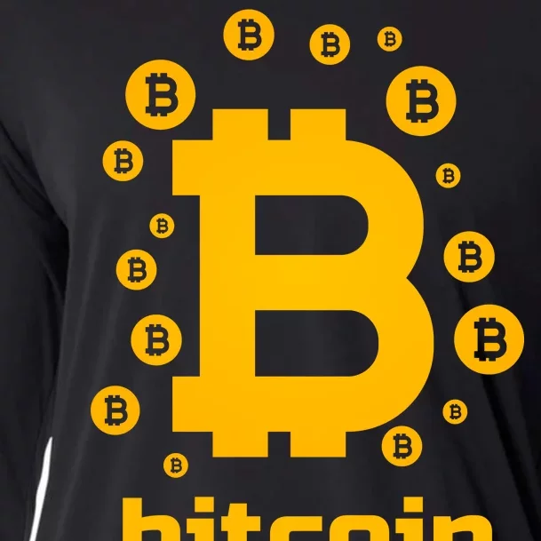 Bitcoin Cryptocurrency Logo Cooling Performance Long Sleeve Crew