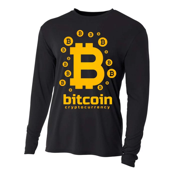 Bitcoin Cryptocurrency Logo Cooling Performance Long Sleeve Crew