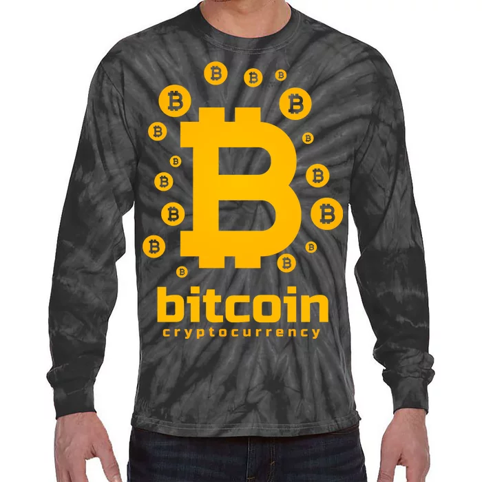 Bitcoin Cryptocurrency Logo Tie-Dye Long Sleeve Shirt