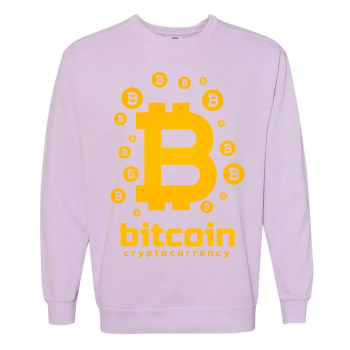 Bitcoin Cryptocurrency Logo Garment-Dyed Sweatshirt