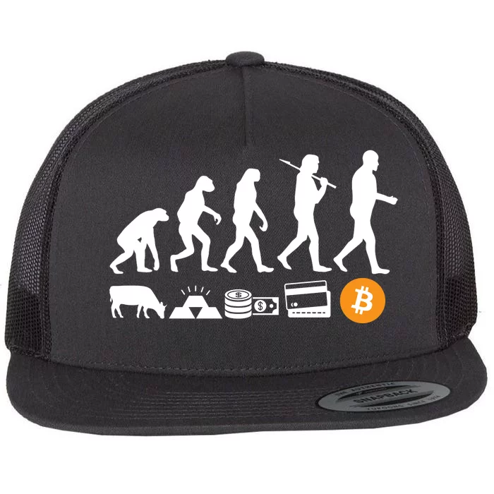 Bitcoin Evolution Flat Bill Trucker Hat