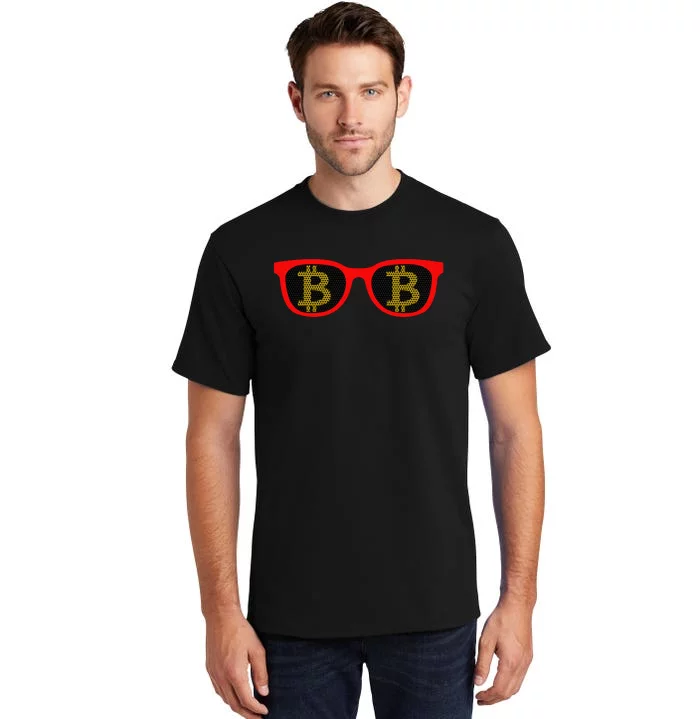 Bitcoin Glasses Tall T-Shirt