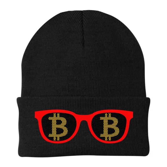 Bitcoin Glasses Knit Cap Winter Beanie