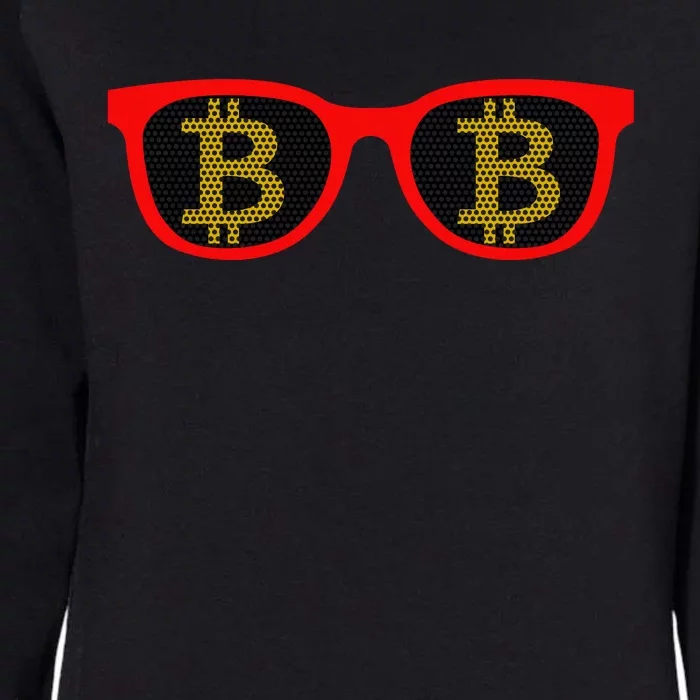 Bitcoin Glasses Womens California Wash Sweatshirt