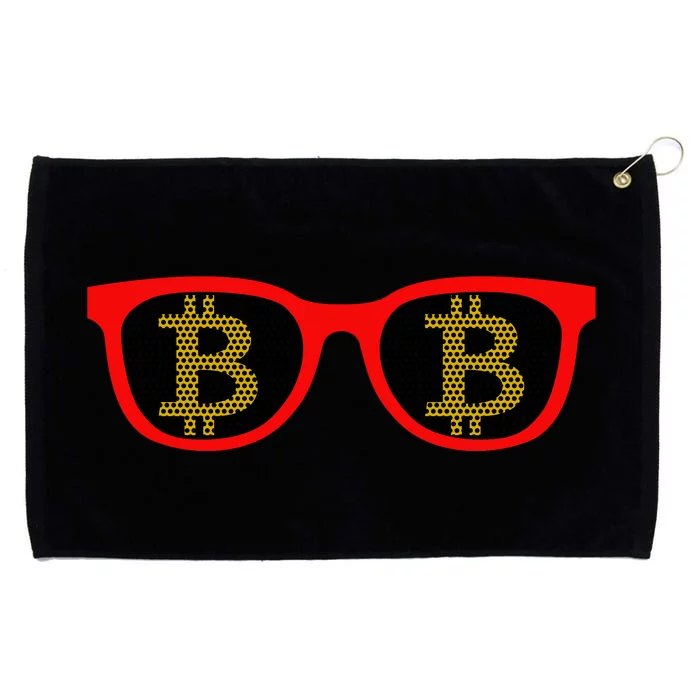 Bitcoin Glasses Grommeted Golf Towel