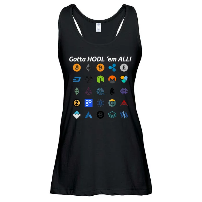 Bitcoin Litecoin Gotta Hodl Em All Cryptocurrency Logos Ladies Essential Flowy Tank