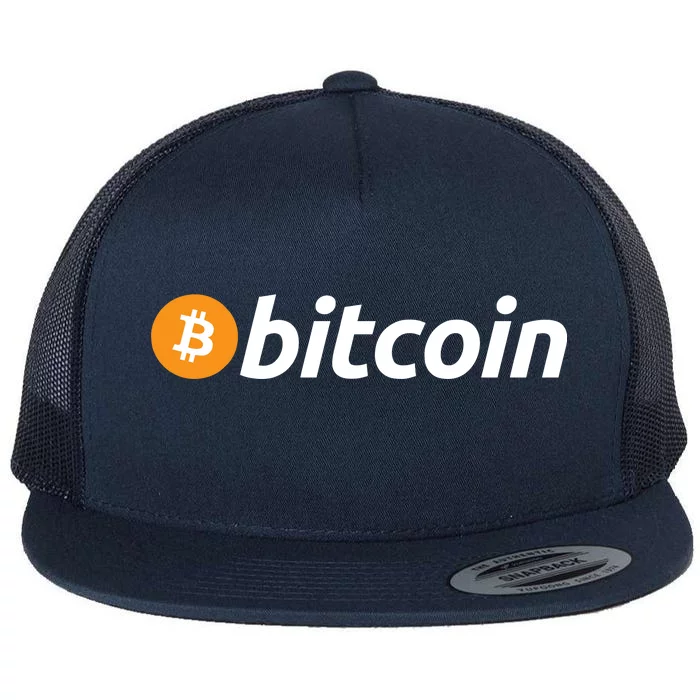 Bitcoin Logo Flat Bill Trucker Hat