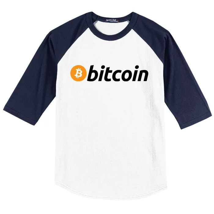 Bitcoin Logo Baseball Sleeve Shirt