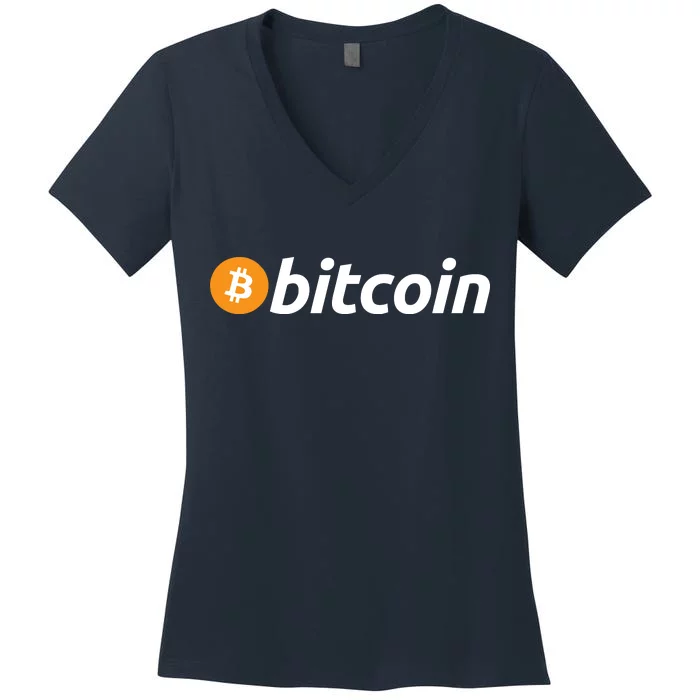 Bitcoin Logo Women's V-Neck T-Shirt