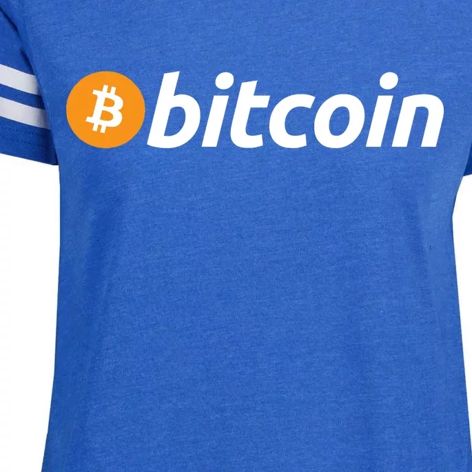 Bitcoin Logo Enza Ladies Jersey Football T-Shirt