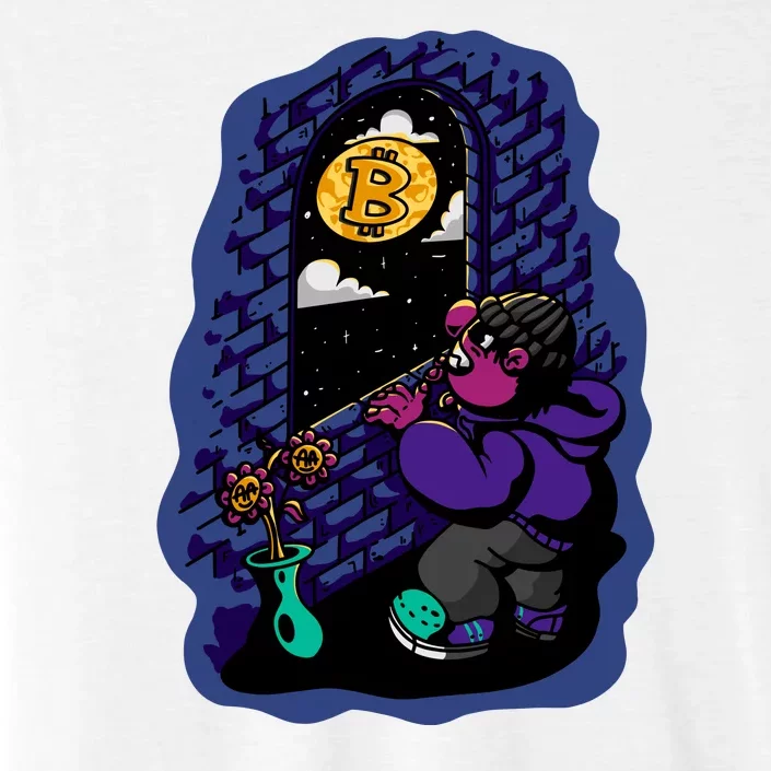 Bitcoin Moon Cartoon ChromaSoft Performance T-Shirt