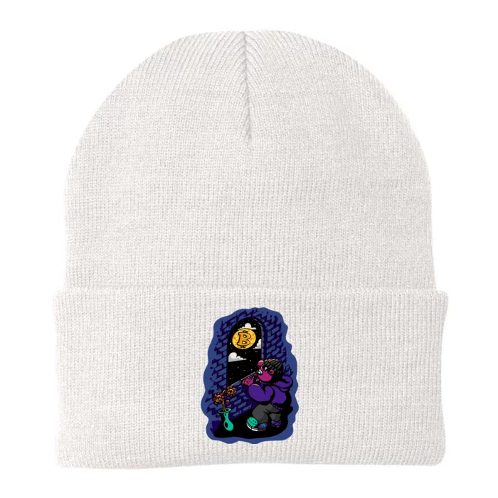 Bitcoin Moon Cartoon Knit Cap Winter Beanie