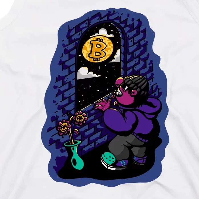 Bitcoin Moon Cartoon Tank Top