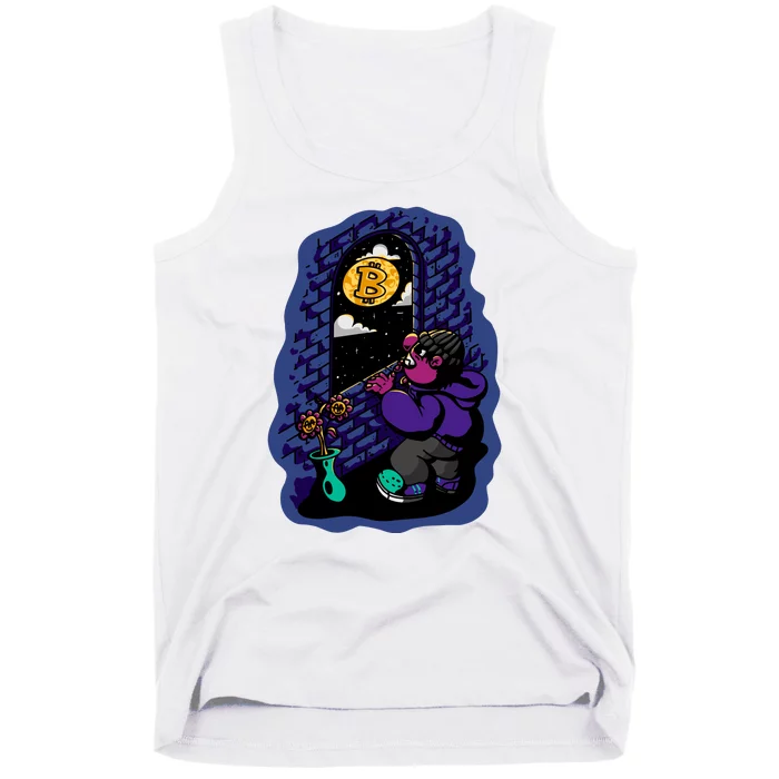 Bitcoin Moon Cartoon Tank Top