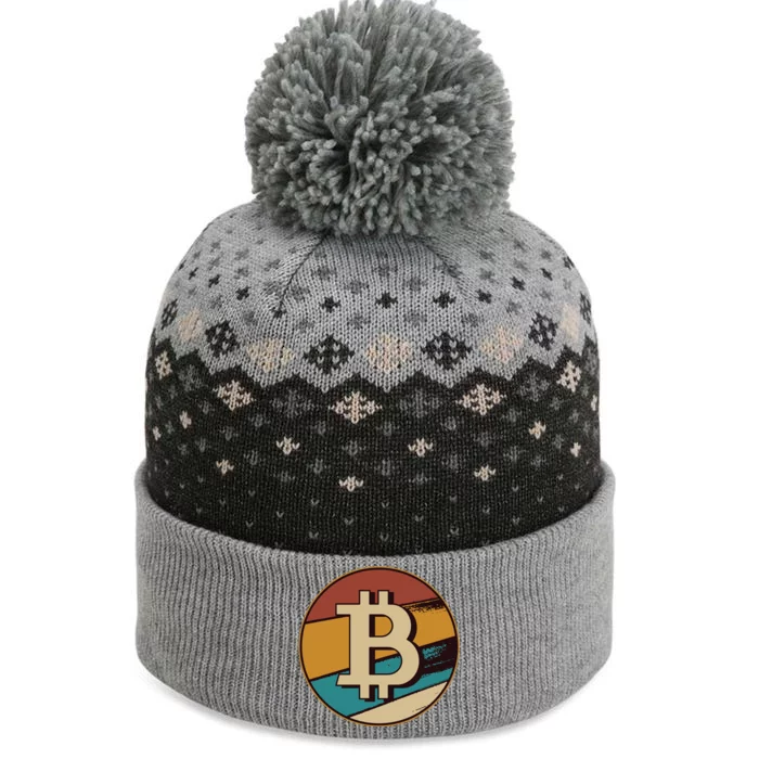 Bitcoin Retro Logo The Baniff Cuffed Pom Beanie