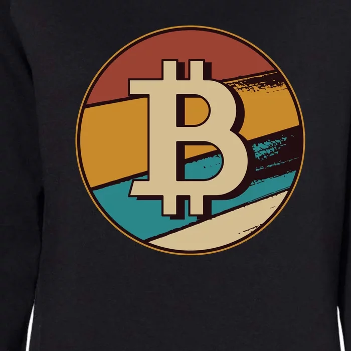 Bitcoin Retro Logo Womens California Wash Sweatshirt