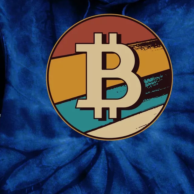 Bitcoin Retro Logo Tie Dye Hoodie