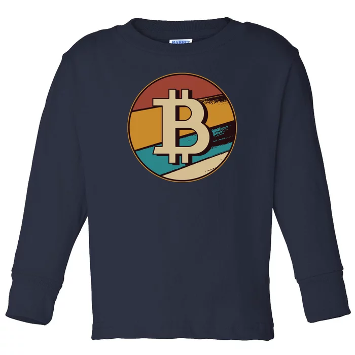 Bitcoin Retro Logo Toddler Long Sleeve Shirt