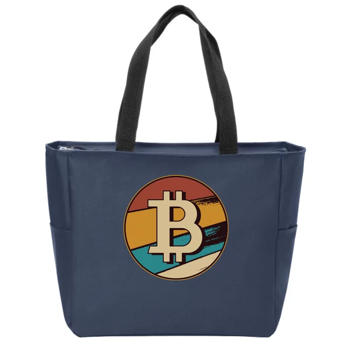 Bitcoin Retro Logo Zip Tote Bag