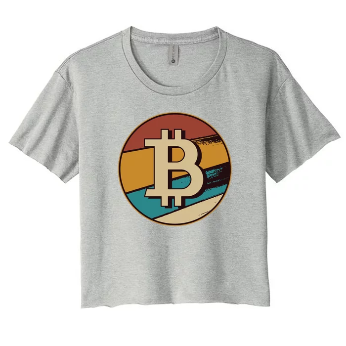 Bitcoin Retro Logo Women's Crop Top Tee