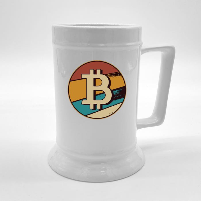 Bitcoin Retro Logo Front & Back Beer Stein