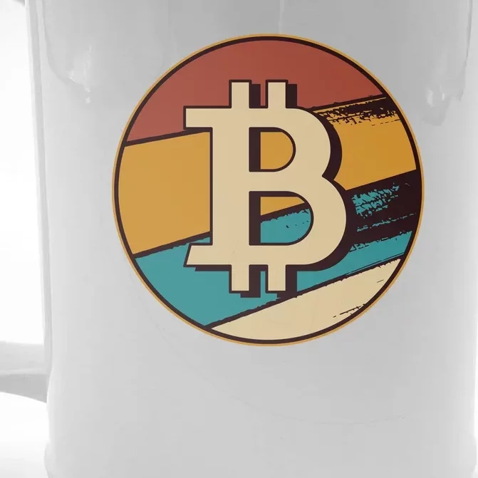 Bitcoin Retro Logo Front & Back Beer Stein