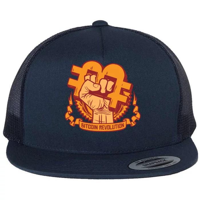 Bitcoin Revolution Flat Bill Trucker Hat