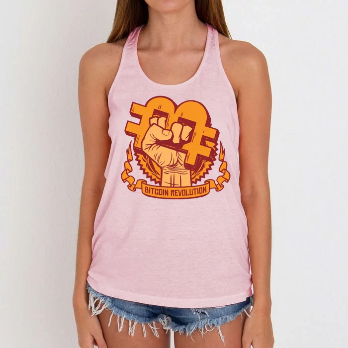 Bitcoin Revolution Women's Knotted Racerback Tank